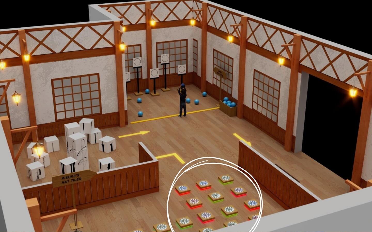3D render of the Animenia maze room before it was built